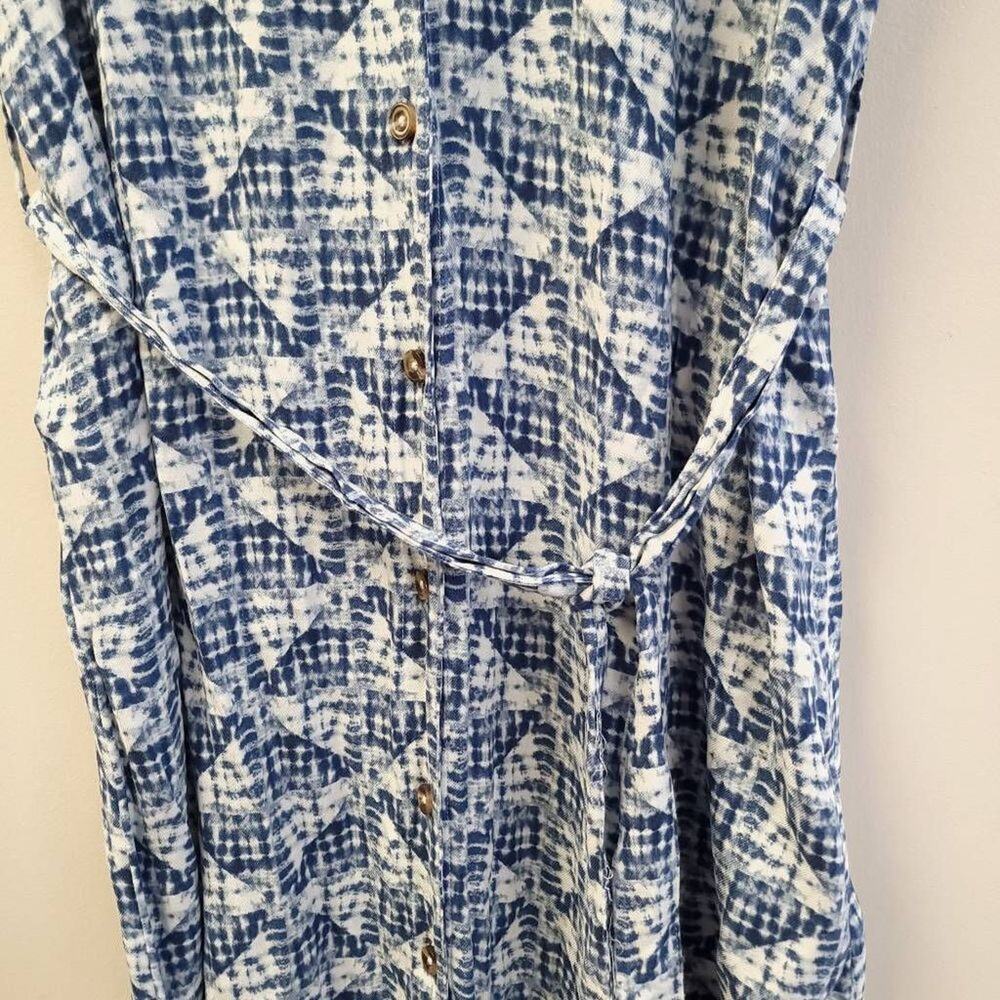Sonoma Dress Size M Button Down Womens Short Sleeve Knit Collar Blue Summer​ - Picture 8 of 9